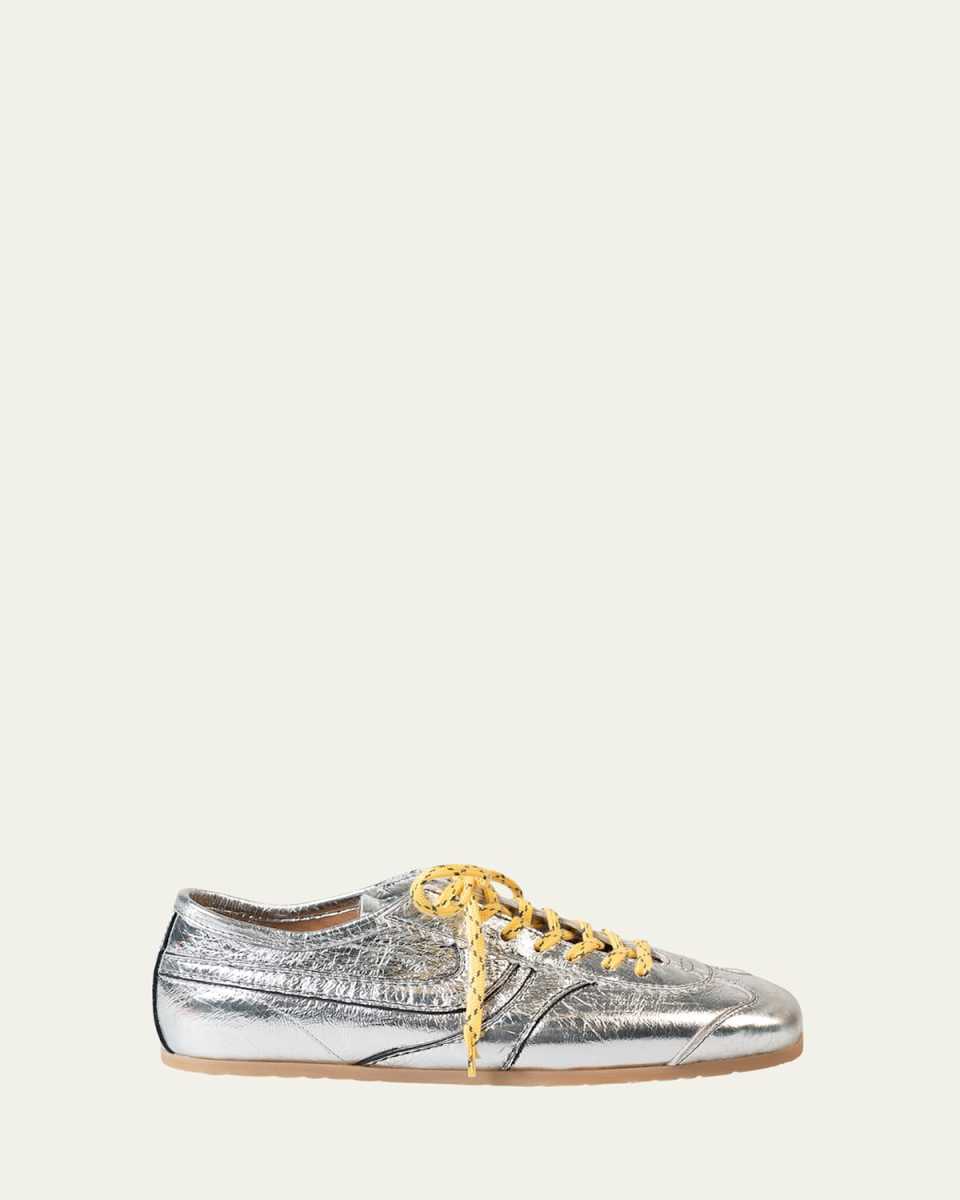 Dustin Low-Top Metallic Leather Sneakers